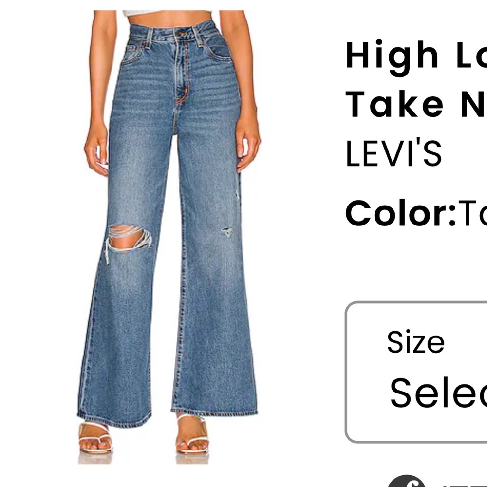 Levi’s high-waisted blue jeans in take notes